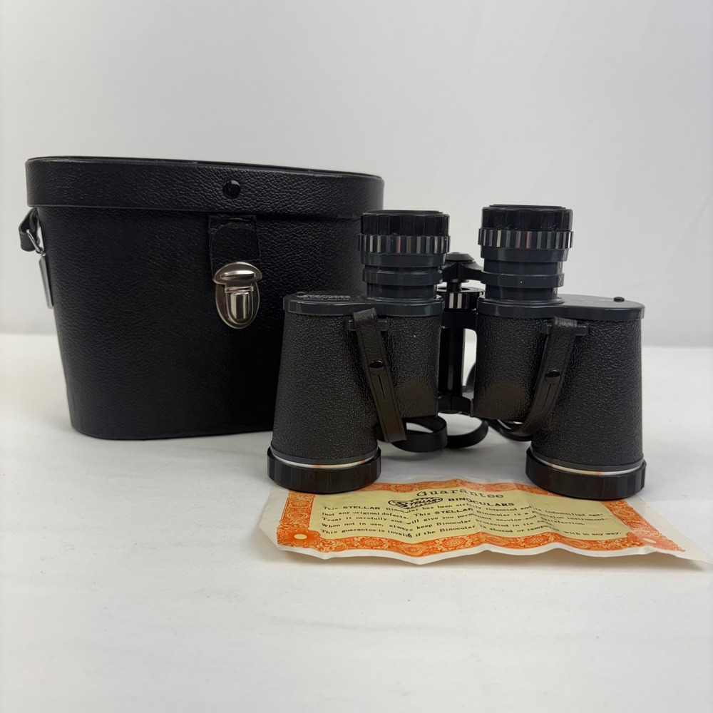 Stellar 7x35 Extra Wide Angle Coated Optics Binoculars No. 0405 with Case Japan